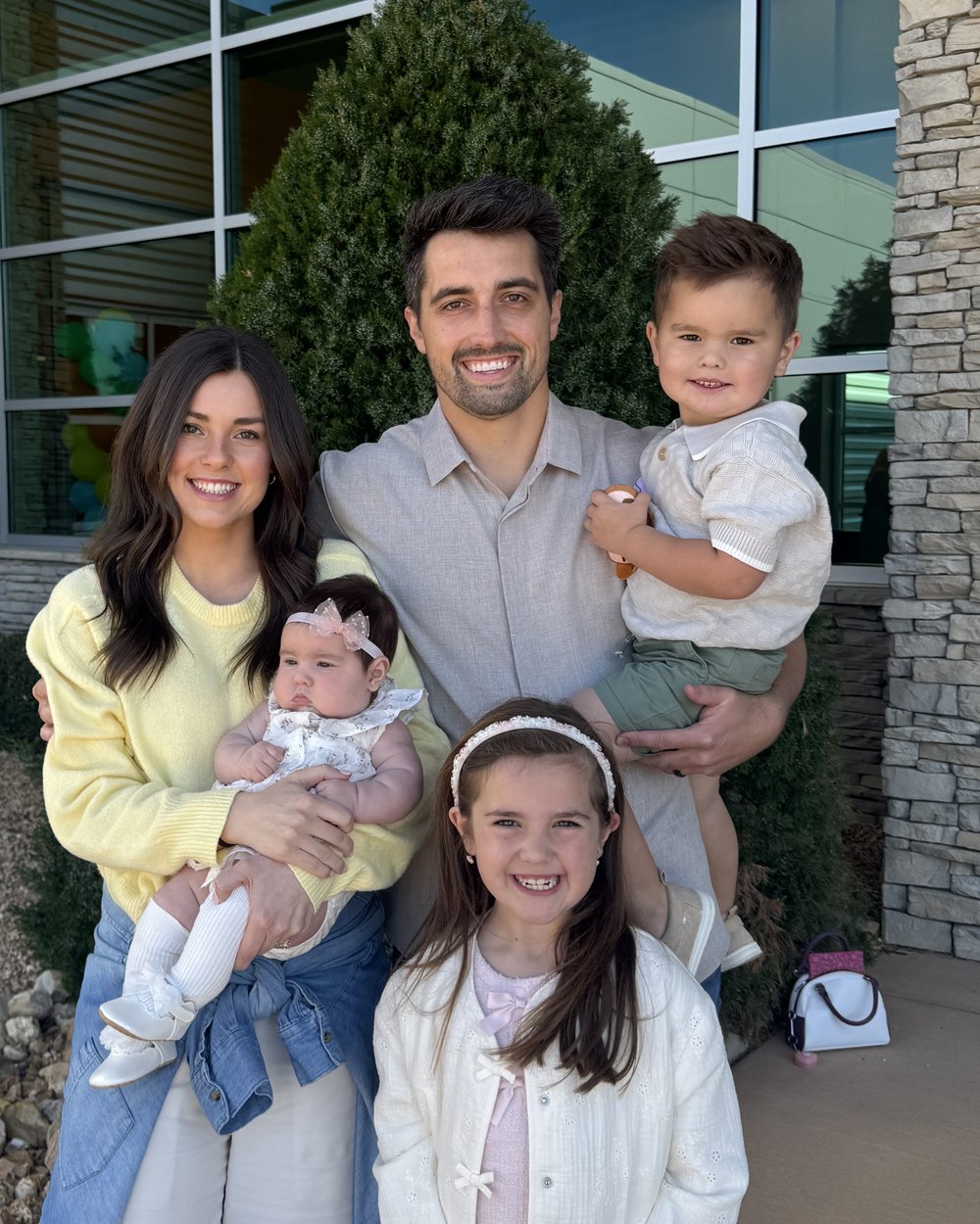 Jace Duvall with his wife Kylie and their three children